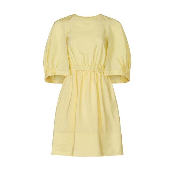 Tibi Gemma Linen Blend Yellow Cape Mini Dress Size 4 - Picture 5 of 16